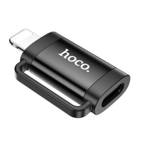 Hoco (UA31B) - Adaptor OTG Transfer/Incarcare, USB-C la Lightning, Black