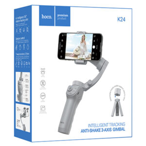 Hoco (K24) Suport telefon cu Stabilizator 3 axe, tip Gimbal, BT 5.2, 3600mAh, GRAY