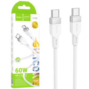Hoco (X109) » Cablu Date si Incarcare, USB-C, PD60W, QC3.0, 3A, 1m, WHITE