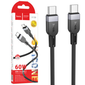 Hoco (X109) » Cablu Date si Incarcare, USB-C, PD60W, QC3.0, 3A, 2m, BLACK