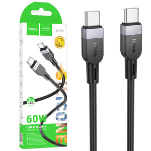 Hoco (X109) » Cablu Date si Incarcare, USB-C, PD60W, QC3.0, 3A, 3m, BLACK