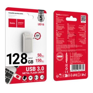 Hoco (UD16) » Memory Stick, 128GB, USB-C 3.0, FastSpeed, Smart Drive, Gray