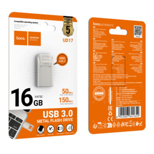 Hoco (UD17) » Memory Stick, 16GB, USB-C 3.0, FastSpeed, Smart Drive, Gray