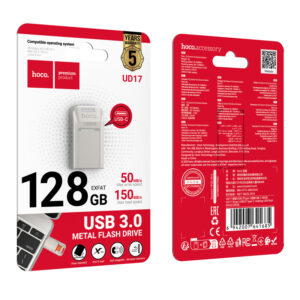 Hoco (UD17) » Memory Stick, 128GB, USB-C 3.0, FastSpeed, Smart Drive, Gray