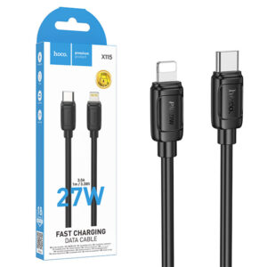 Hoco (X115) » Cablu Date si Incarcare, USB-C la Lightning, PD27W, QC3.0, 1m, BLACK