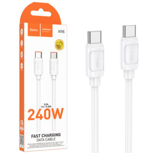 Hoco (X115) » Cablu Date si Incarcare, USB-C, PD240W, QC3.0, 1m, WHITE