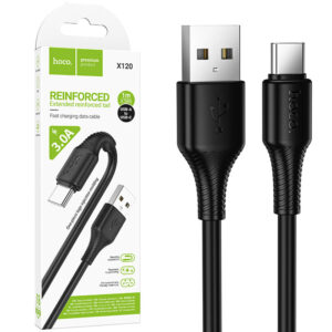 Hoco (X120) &raquo; Cablu Date si Incarcare, USB la USB-C, 3A, 1m, BLACK
