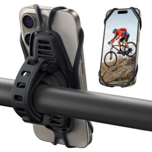 Joyroom (JR-ZS382) - Suport Moto/Bike, montaj Ghidon, SiliconBand, Shockproof, 4 Corners, Black