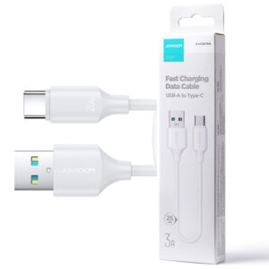 Joyroom (S-A9) » Cablu Date si Incarcare, USB-A la USB-C, 3A, Fast, LongLasting, 25cm, WHITE