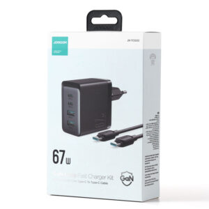 Joyroom (TCG02) - Incarcator Retea + Cablu , Gan, 67W, 2xUSB-C, 2xUSB-A, PD, Black