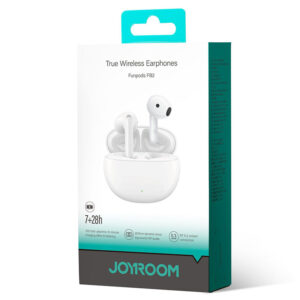 Joyroom (JR-FB2) - Casti Wireless, Ear Buds, BT 5.3, StandBy, 400mAh, Husa Silicon, White