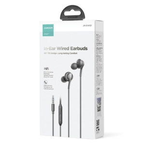 Joyroom (JR-EW02) - Casti cu Fir, In Ear, 3.5mm, 1.2m, Mic & Volume Key, HiFi, Black