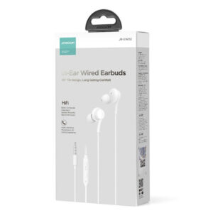 Joyroom (JR-EW02) - Casti cu Fir, In Ear, 3.5mm, 1.2m, Mic & Volume Key, HiFi, White