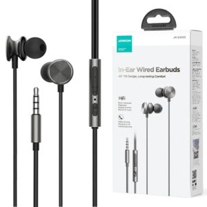 Joyroom (JR-EW03) - Casti cu Fir, In Ear, 3.5mm, 1.2m, Mic & Volume Key, HiFi, Gray
