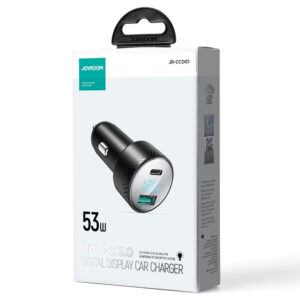 Joyroom (JR-CCD01) » Incarcator Auto, PD53W, 1xUSB-C, 1xUSB, FastCharge, BLACK