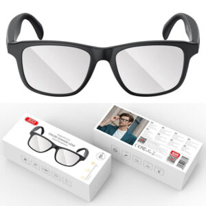 XO (E12) » Ochelari Smart, BT 5.3, Audio Eyewear, Anti Blu-Ray lens, 100h Stand-By, BLACK